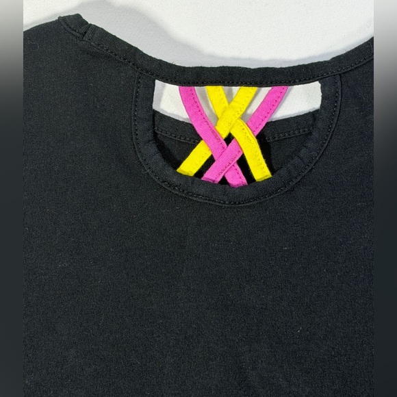 Nike Toddler Girl Outfit Shorts Set 4T Black Logo T-Shirt Top Shorts Gray Neon - Picture 5 of 14